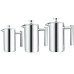 Caffettiera a pressione francese in acciaio inossidabile 304, teiera fatta a mano, 350ml, 800ml, 1000ml