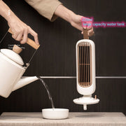 Ventilatore a torre per umidificazione retrò Ventilatore senza foglie USB Raffreddamento ad acqua Umidificazione a spruzzo Ventola di raffreddamento da tavolo
