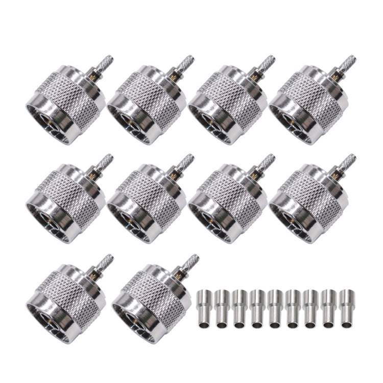 Connettore a spina di tipo N Connettore coassiale RF a bassa perdita, 10pcs NJ-1.5 For RG316/RG174/LMR, 10pcs NJ-3 For RG58/RG402/LMR195, 10pcs NJ-4 For LMR240, 10pcs NJ-5 For LMR300/5D-FB, 10pcs NJ-7 For LMR400