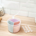 Scatola per spezie combinata divisa da cucina per la casa Scatola per spezie a tre griglie con cucchiaio, Round, Square, Apple Shape