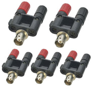 Connettore coassiale adattatore RF Jack femmina BNC da 5 pezzi a connettore coassiale Jack femmina a doppia banana, BNC Female to Dual Banana Female
