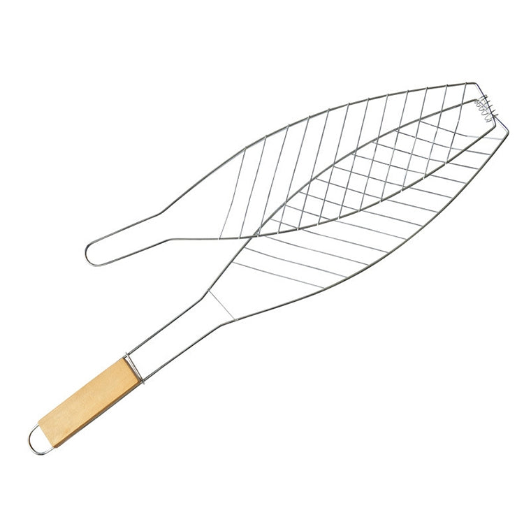 Pinza barbecue con clip per pesce e manico in legno 56 cm