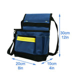 Borsa da cintura per attrezzi hardware multitasca regolabile per manutenzione da elettricista Borsa portaoggetti multifunzione, Black, Blue
