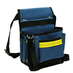 Borsa da cintura per attrezzi hardware multitasca regolabile per manutenzione da elettricista Borsa portaoggetti multifunzione, Black, Blue