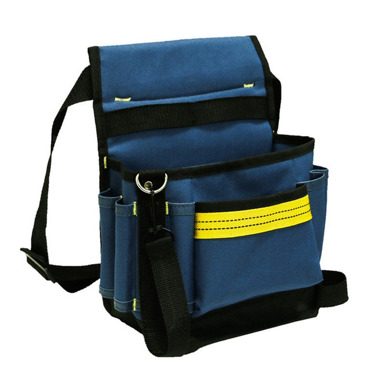 Borsa da cintura per attrezzi hardware multitasca regolabile per manutenzione da elettricista Borsa portaoggetti multifunzione, Black, Blue