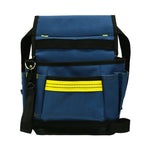 Borsa da cintura per attrezzi hardware multitasca regolabile per manutenzione da elettricista Borsa portaoggetti multifunzione, Black, Blue