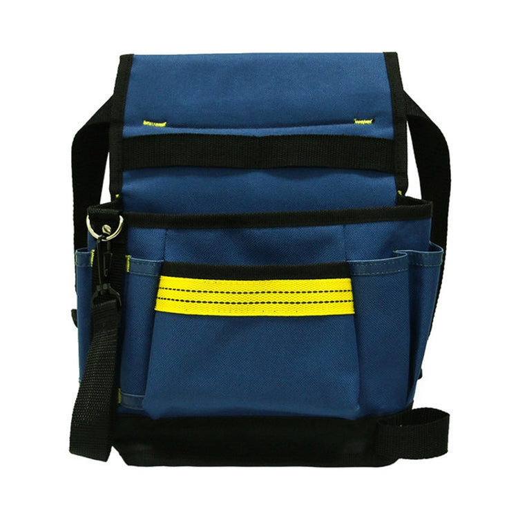 Borsa da cintura per attrezzi hardware multitasca regolabile per manutenzione da elettricista Borsa portaoggetti multifunzione, Black, Blue