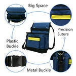 Borsa da cintura per attrezzi hardware multitasca regolabile per manutenzione da elettricista Borsa portaoggetti multifunzione, Black, Blue