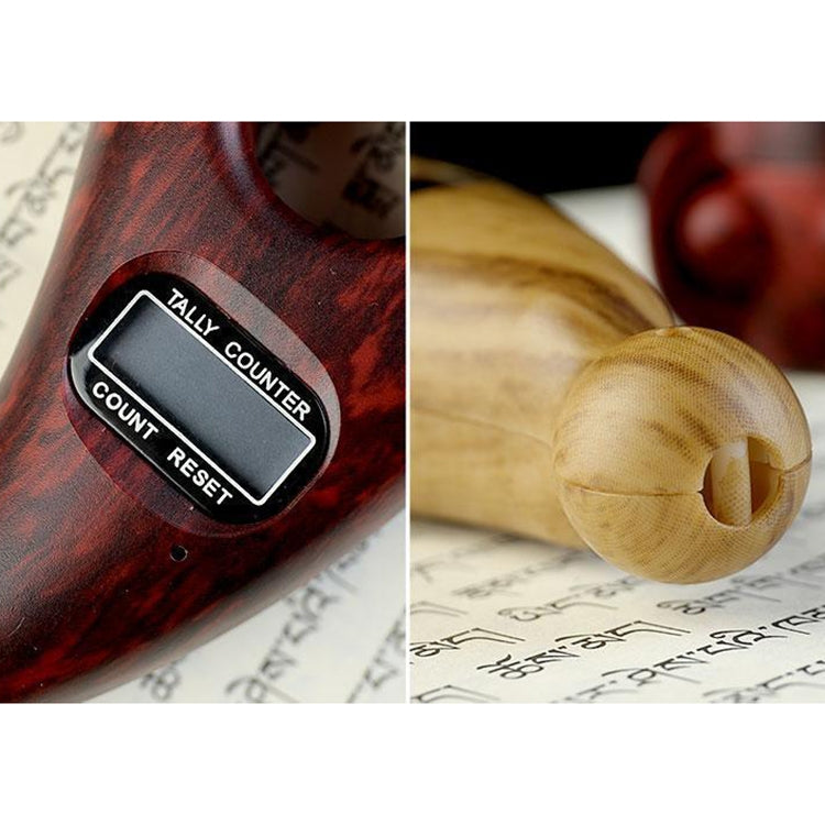 Perline buddiste che cantano il contatore elettronico con display digitale a induzione automatica rotolante, Rolling Induction-Mahogany, Rolling Induction-Sandalwood
