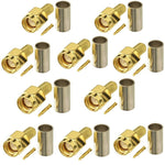 Connettore a crimpare per RG58 / LMR195 / RG142 / RG400, 10pcs SMA Male, 10pcs SMA Female, 10pcs RP SMA Male, 10pcs RP SMA Female