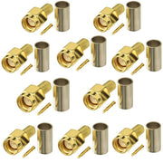 Connettore a crimpare per RG58 / LMR195 / RG142 / RG400, 10pcs SMA Male, 10pcs SMA Female, 10pcs RP SMA Male, 10pcs RP SMA Female