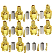 Connettore a crimpare per RG58 / LMR195 / RG142 / RG400, 10pcs SMA Male, 10pcs SMA Female, 10pcs RP SMA Male, 10pcs RP SMA Female