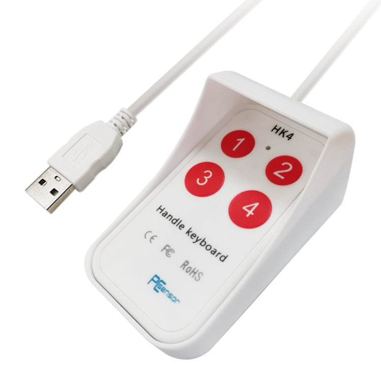 HK-4 Tastierino USB per acquisizione ultrasuoni medici a 4 tasti personalizzati per copia e incolla rapidi, lunghezza cavo: 2 m, With Anti-skid Stand, Without Anti-skid Stand