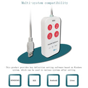 HK-4 Tastierino USB per acquisizione ultrasuoni medici a 4 tasti personalizzati per copia e incolla rapidi, lunghezza cavo: 2 m, With Anti-skid Stand, Without Anti-skid Stand
