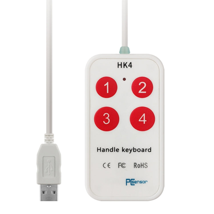 HK-4 Tastierino USB per acquisizione ultrasuoni medici a 4 tasti personalizzati per copia e incolla rapidi, lunghezza cavo: 2 m, With Anti-skid Stand, Without Anti-skid Stand