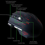 Mouse da gioco combinati con 7 tasti combinati con un clic MOS7, lunghezza cavo: 2 m