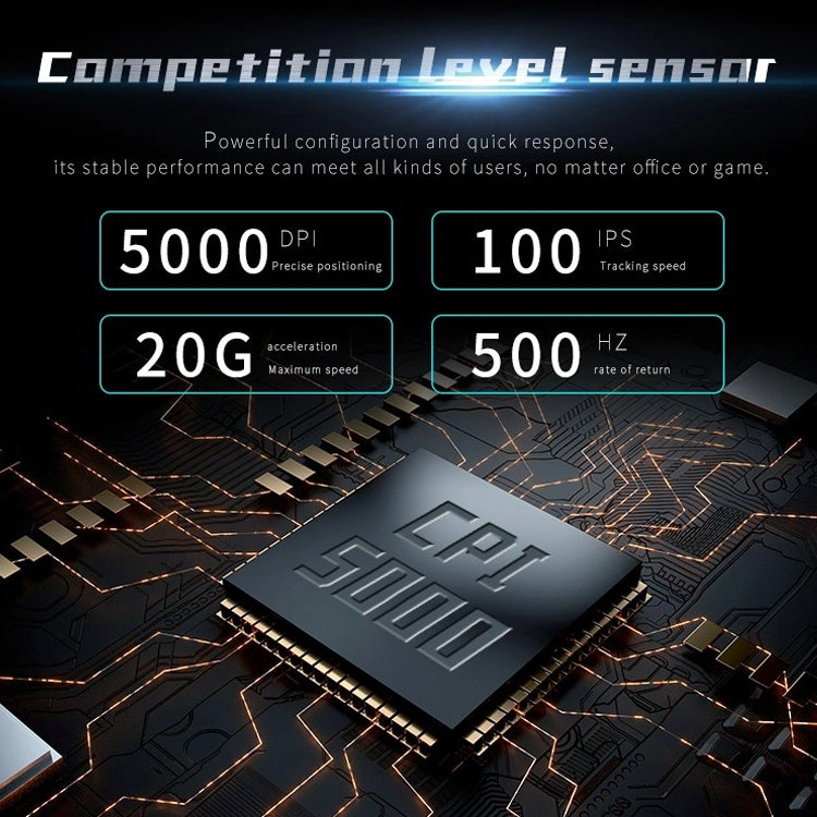 Mouse da gioco combinati con 7 tasti combinati con un clic MOS7, lunghezza cavo: 2 m