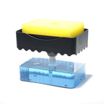 Panno per la pulizia Spazzola per piatti Scatola per liquidi Spazzola da cucina Miscelatore per detersivo Pressa Scatola per sapone in plastica, White, Dark Gray, Dark Blue