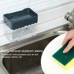 Panno per la pulizia Spazzola per piatti Scatola per liquidi Spazzola da cucina Miscelatore per detersivo Pressa Scatola per sapone in plastica, White, Dark Gray, Dark Blue