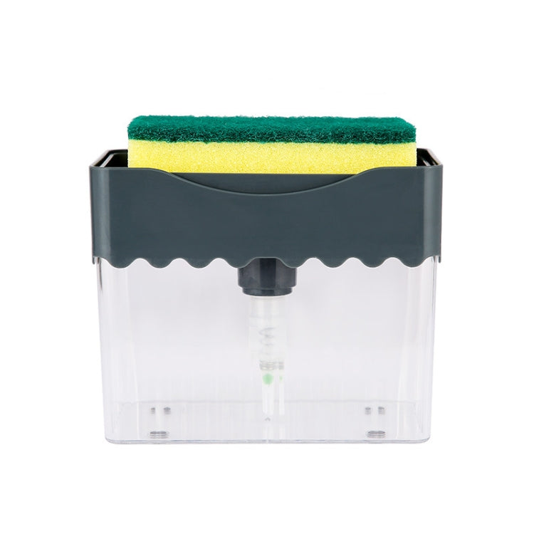 Panno per la pulizia Spazzola per piatti Scatola per liquidi Spazzola da cucina Miscelatore per detersivo Pressa Scatola per sapone in plastica, White, Dark Gray, Dark Blue