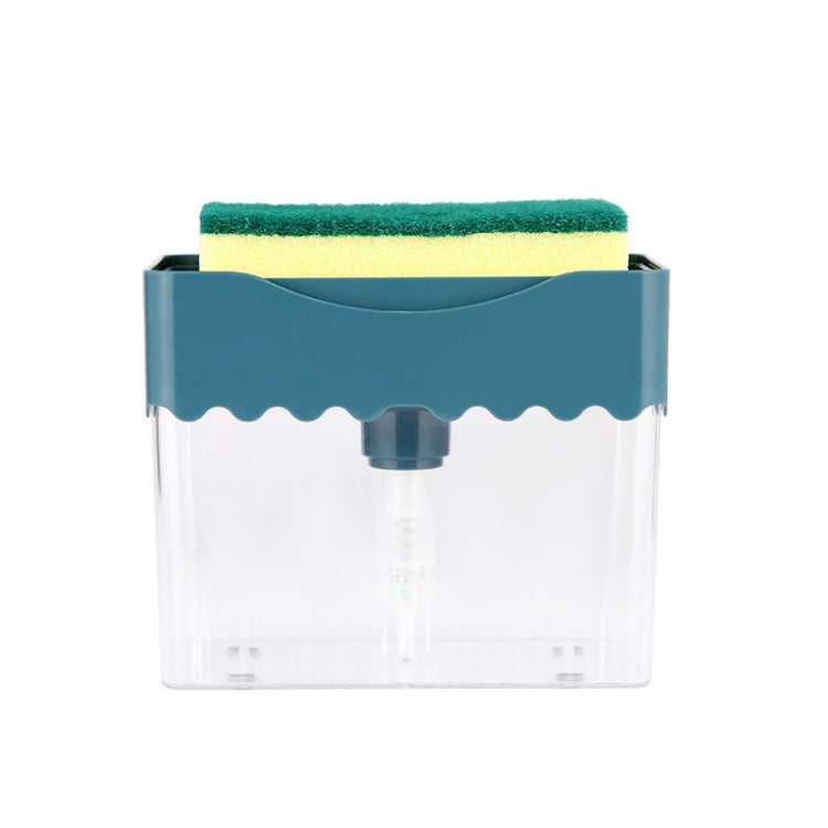 Panno per la pulizia Spazzola per piatti Scatola per liquidi Spazzola da cucina Miscelatore per detersivo Pressa Scatola per sapone in plastica, White, Dark Gray, Dark Blue