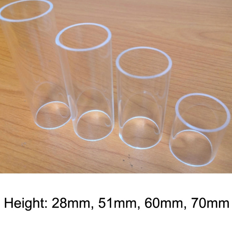 Blocco scorrevole folk per tubo scorrevole per chitarra in acrilico da 5 pezzi, 28mm(Transparent), 51mm(Transparent), 60mm(Transparent), 70mm(Transparent)