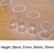 Blocco scorrevole folk per tubo scorrevole per chitarra in acrilico da 5 pezzi, 28mm(Transparent), 51mm(Transparent), 60mm(Transparent), 70mm(Transparent)