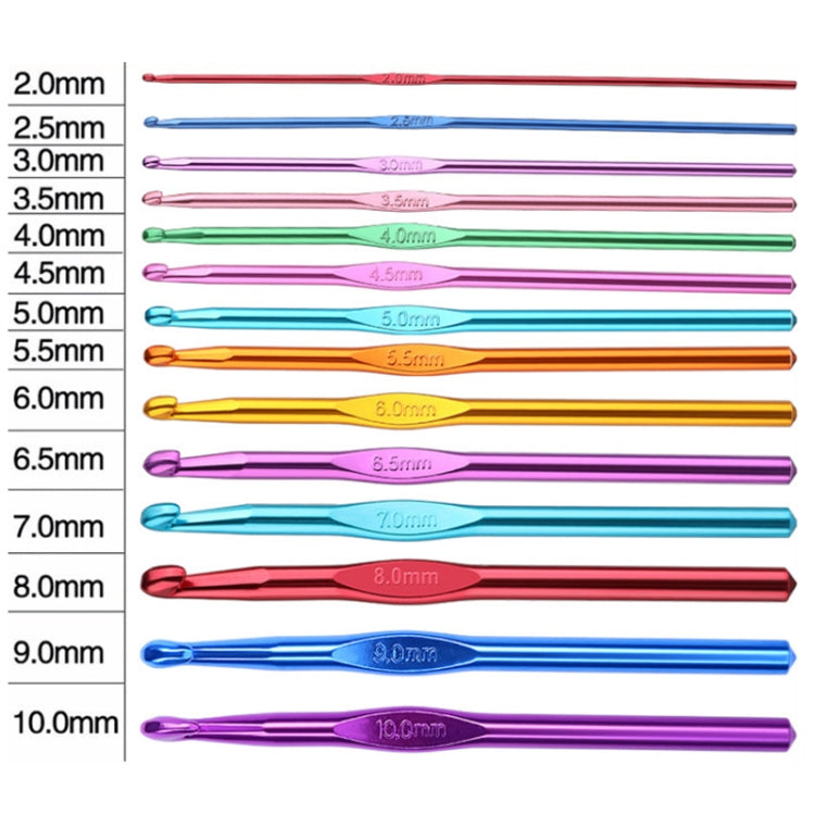 Materiale per utensili per maglieria fai-da-te fatto a mano all'uncinetto a testa singola in allumina colorata, 14 PCS/Set, 28 PCS/Set, 36 PCS/Set, 26 PCS/Set, 35 PCS/Set, 59 PCS/Set, 34 PCS/Set, 27 PCS/Set, 30 PCS/Set, 33 PCS/Set, 119 PCS/Set