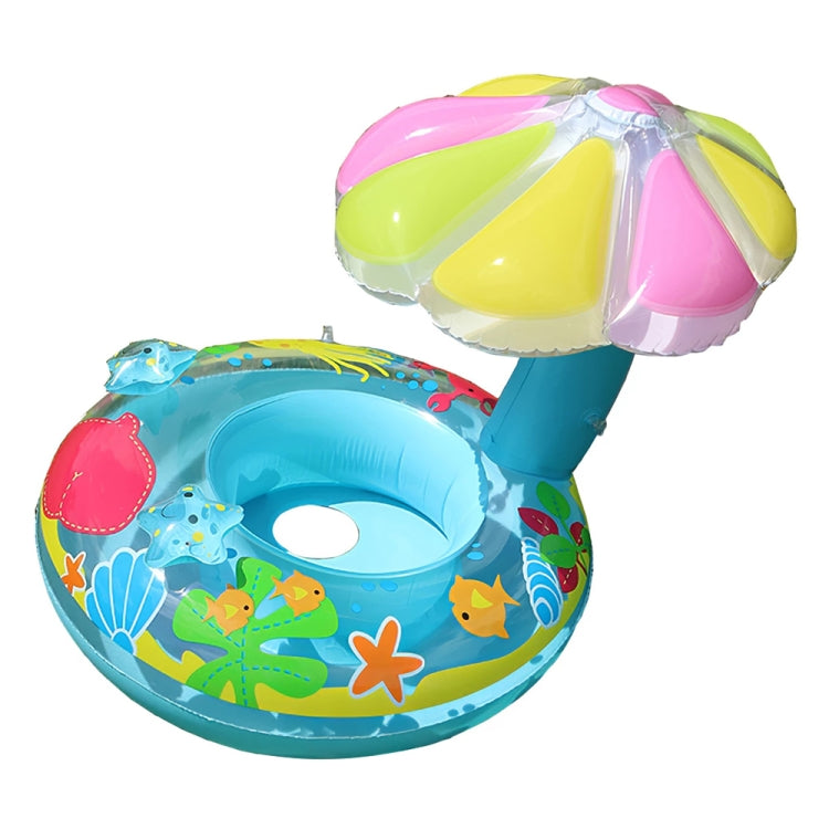 Anello da nuoto gonfiabile per sedile a forma di fungo con parasole in PVC per protezione ambientale per bambini, Mushroom(Blue), Mushroom(Pink)