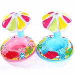 Anello da nuoto gonfiabile per sedile a forma di fungo con parasole in PVC per protezione ambientale per bambini, Mushroom(Blue), Mushroom(Pink)
