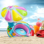 Anello da nuoto gonfiabile per sedile a forma di fungo con parasole in PVC per protezione ambientale per bambini, Mushroom(Blue), Mushroom(Pink)