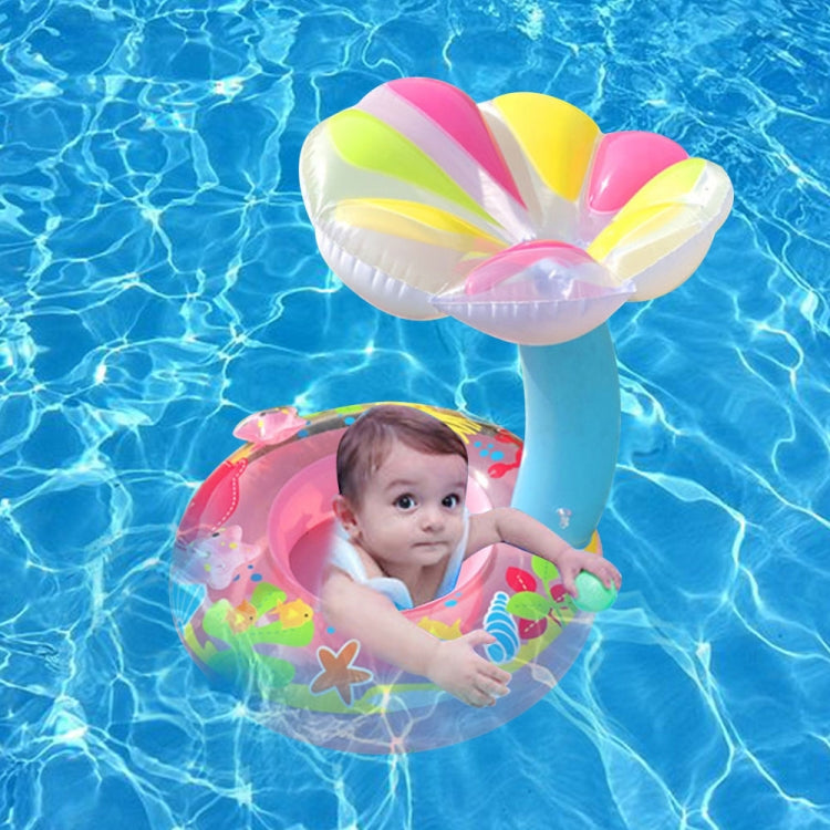 Anello da nuoto gonfiabile per sedile a forma di fungo con parasole in PVC per protezione ambientale per bambini, Mushroom(Blue), Mushroom(Pink)