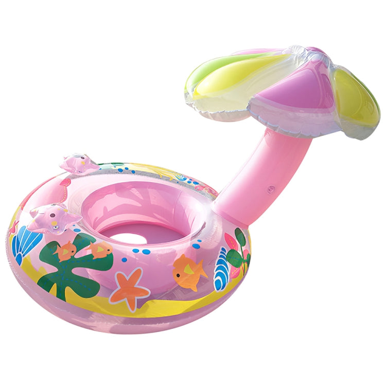 Anello da nuoto gonfiabile per sedile a forma di fungo con parasole in PVC per protezione ambientale per bambini, Mushroom(Blue), Mushroom(Pink)