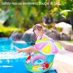 Anello da nuoto gonfiabile per sedile a forma di fungo con parasole in PVC per protezione ambientale per bambini, Mushroom(Blue), Mushroom(Pink)