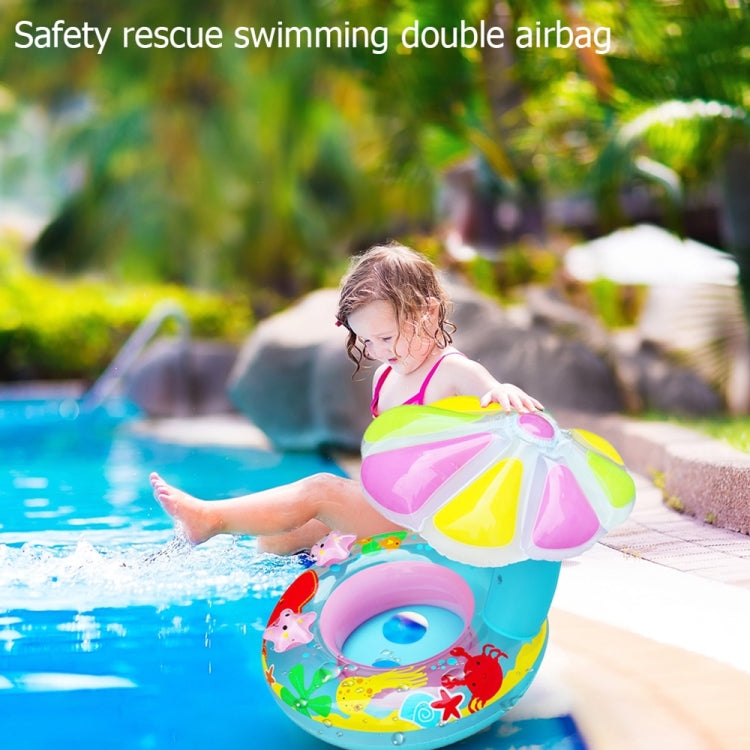 Anello da nuoto gonfiabile per sedile a forma di fungo con parasole in PVC per protezione ambientale per bambini, Mushroom(Blue), Mushroom(Pink)