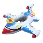 Anello da nuoto per montaggio su sedile gonfiabile a forma di aeroplano addensato per bambini, Airplane(Blue), Airplane(White)
