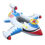 Anello da nuoto per montaggio su sedile gonfiabile a forma di aeroplano addensato per bambini, Airplane(Blue), Airplane(White)