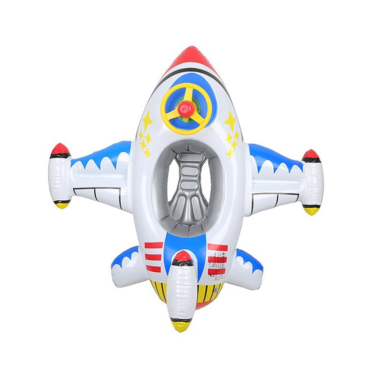 Anello da nuoto per montaggio su sedile gonfiabile a forma di aeroplano addensato per bambini, Airplane(Blue), Airplane(White)