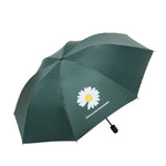 Ombrello GD Daisy in vinile per sole e pioggia, parasole anti-UV, tre ombrelli pieghevoli