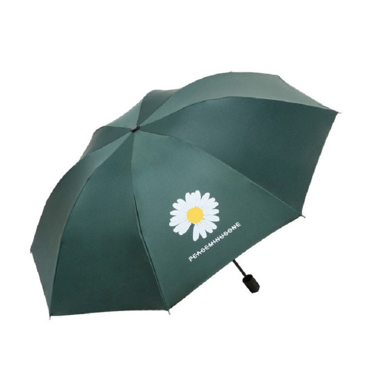 Ombrello GD Daisy in vinile per sole e pioggia, parasole anti-UV, tre ombrelli pieghevoli