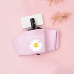 Ombrello GD Daisy in vinile per sole e pioggia, parasole anti-UV, tre ombrelli pieghevoli