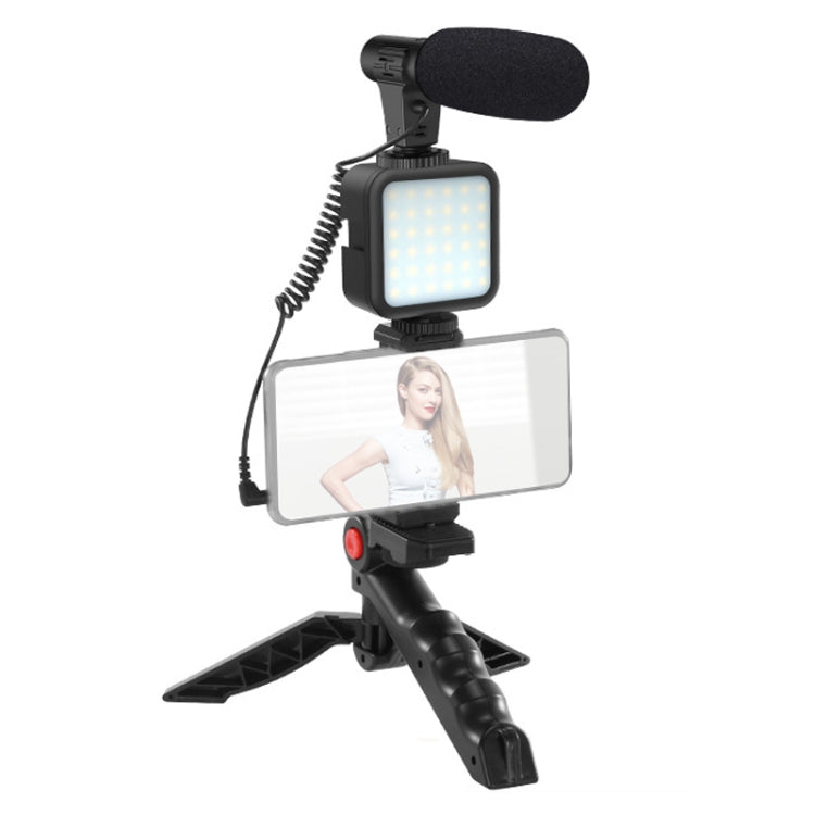 Microfono live con treppiede e luce LED 3 in 1