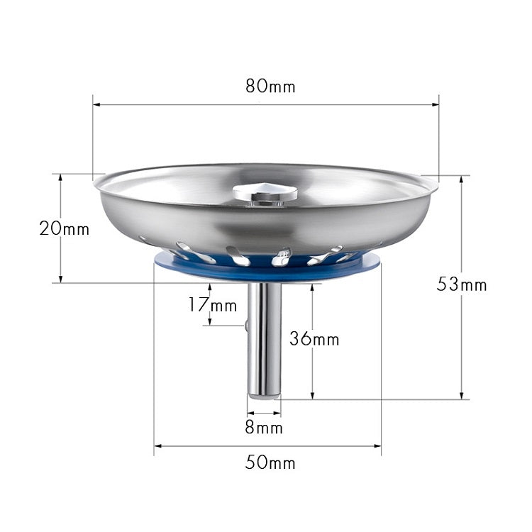 Coprifiltro per lavello per lavabo in acciaio inossidabile 304, Bright Filter Cover