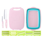 Tagliere pieghevole 9 in 1 Tagliere multifunzione in plastica per uso domestico Tagliere antimuffa da cucina Set di coltelli da taglio