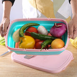 Tagliere pieghevole 9 in 1 Tagliere multifunzione in plastica per uso domestico Tagliere antimuffa da cucina Set di coltelli da taglio