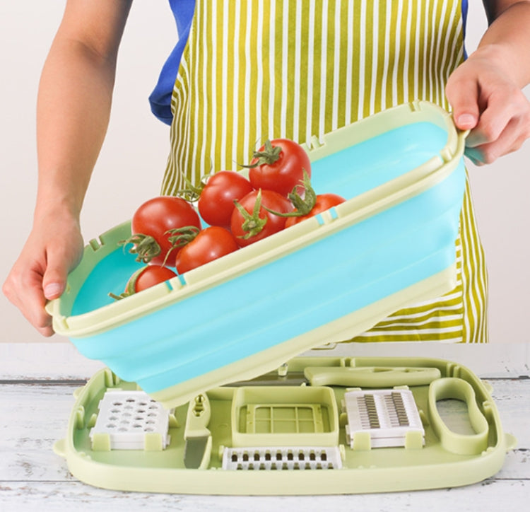Tagliere pieghevole 9 in 1 Tagliere multifunzione in plastica per uso domestico Tagliere antimuffa da cucina Set di coltelli da taglio