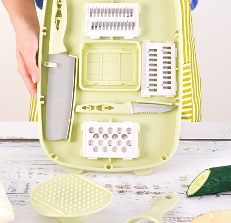 Tagliere pieghevole 9 in 1 Tagliere multifunzione in plastica per uso domestico Tagliere antimuffa da cucina Set di coltelli da taglio