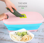 Tagliere pieghevole 9 in 1 Tagliere multifunzione in plastica per uso domestico Tagliere antimuffa da cucina Set di coltelli da taglio