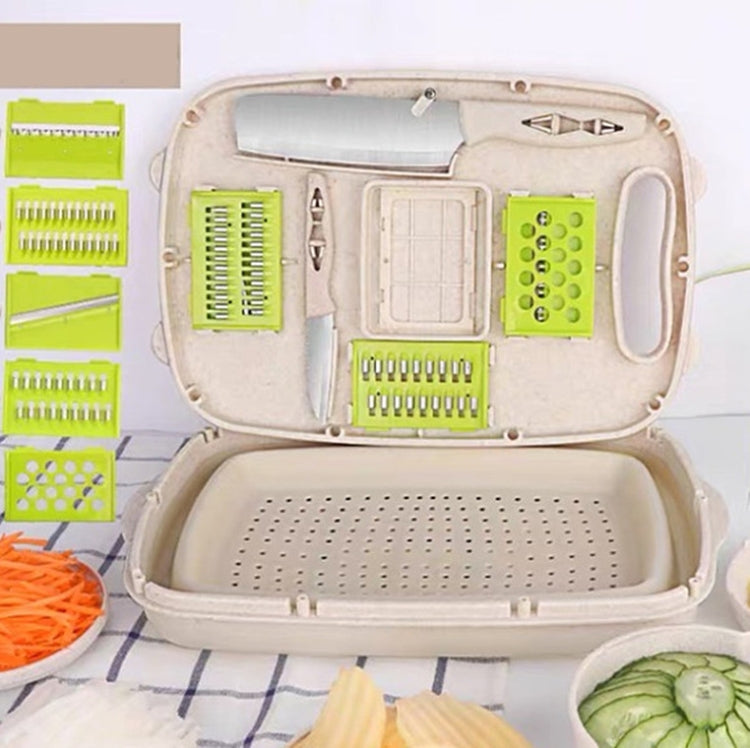Tagliere pieghevole 9 in 1 Tagliere multifunzione in plastica per uso domestico Tagliere antimuffa da cucina Set di coltelli da taglio