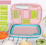 Tagliere pieghevole 9 in 1 Tagliere multifunzione in plastica per uso domestico Tagliere antimuffa da cucina Set di coltelli da taglio